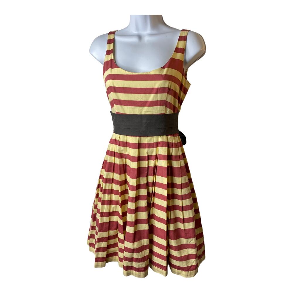Corey Lynn Calter Red and Yellow Striped Dress
